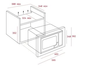 Grilli Teka MWE225FI 20 L 800W Musta Ruostumaton teräs. hinta ja tiedot | Mikroaaltouunit | hobbyhall.fi