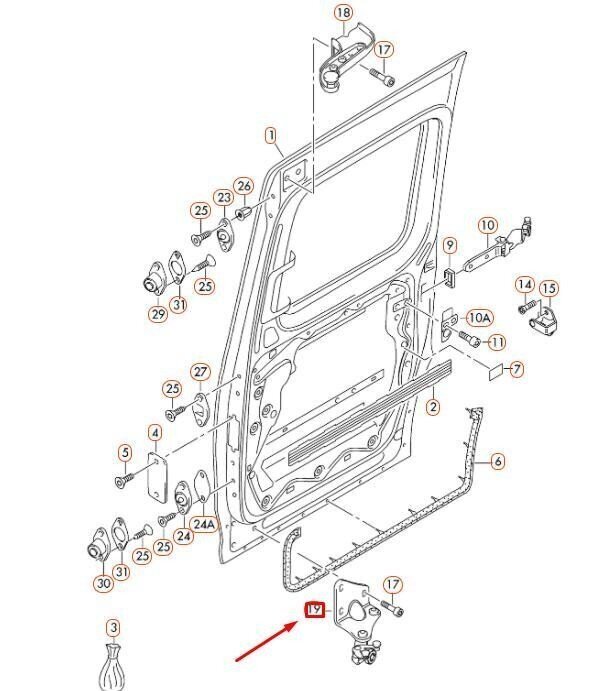 " VW Caddy liukuovi vasemmanpuoleinen alempi pyöränohjain 2K0843397B Alkuperäinen hinta ja tiedot | Lisätarvikkeet autoiluun | hobbyhall.fi