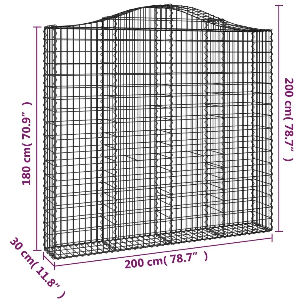 Gabion kori vidaXL 200x30x180/200 cm hinta ja tiedot | Aidat ja tarvikkeet | hobbyhall.fi