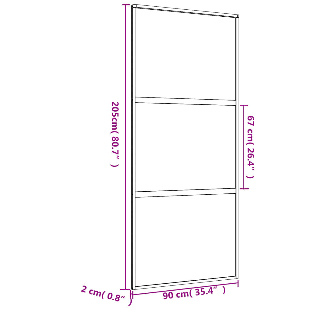 Liukuovi kultainen 90x205cm lasi ja alumiini 155149 hinta ja tiedot | Sisäovet | hobbyhall.fi