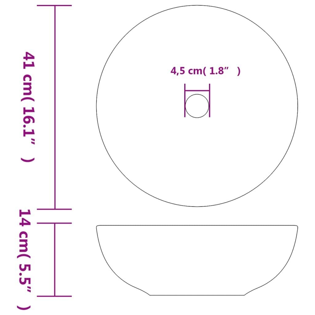 Pöydän pesuallas 41x14cm keraaminen hinta ja tiedot | Pesualtaat | hobbyhall.fi