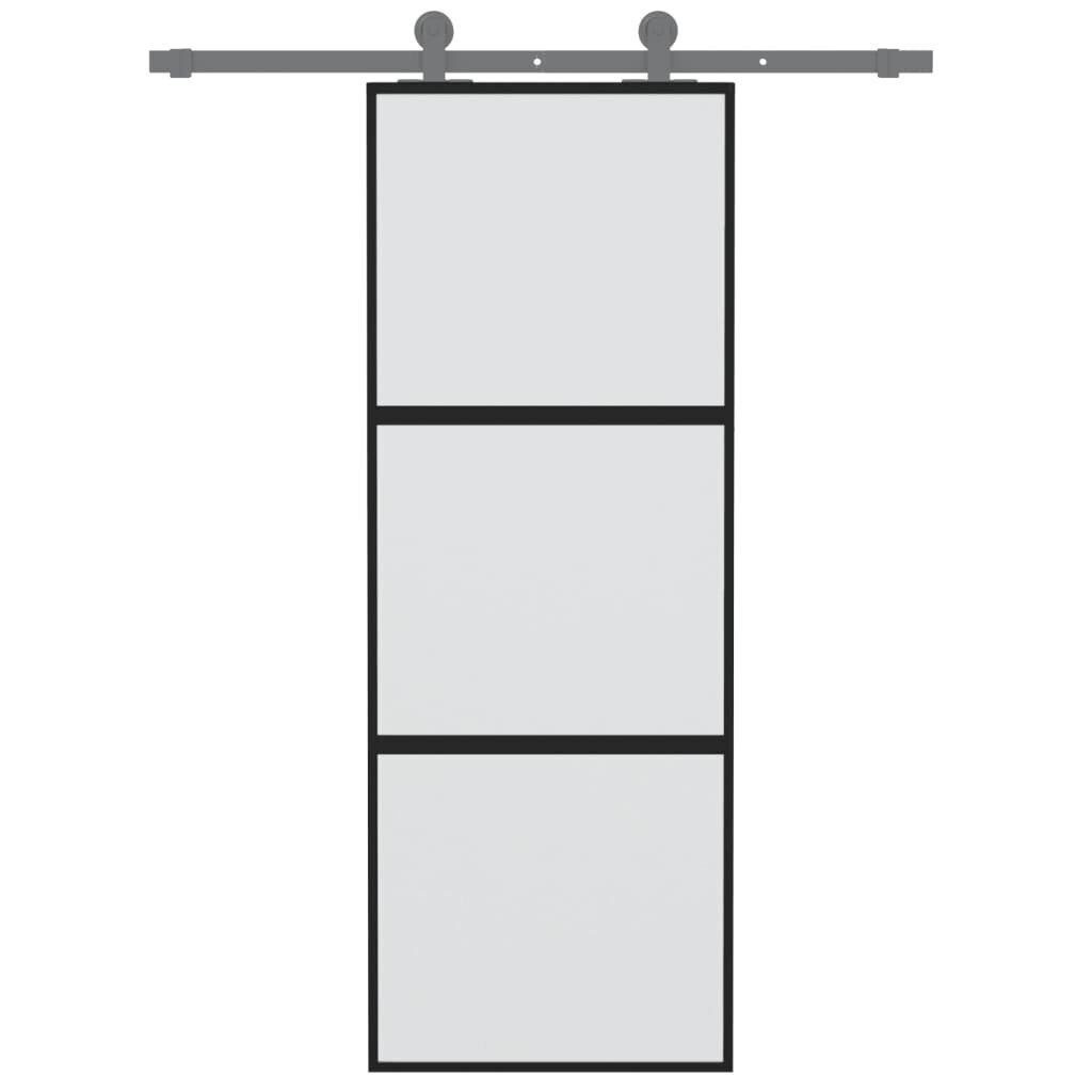 Liukuovi musta 76x205cm karkaistu lasi/alumiini 155198 hinta ja tiedot | Sisäovet | hobbyhall.fi