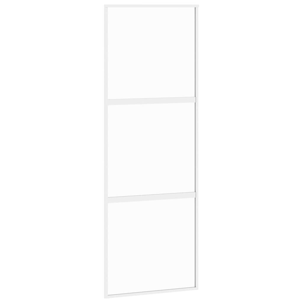 Liukuovi valkoinen 76x205cm karkaistu lasi/alumiini 155204 hinta ja tiedot | Sisäovet | hobbyhall.fi