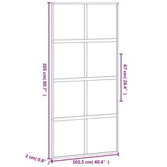 Liukuovi musta 102,5x205cm lasi ja alumiini 155227 hinta ja tiedot | Sisäovet | hobbyhall.fi