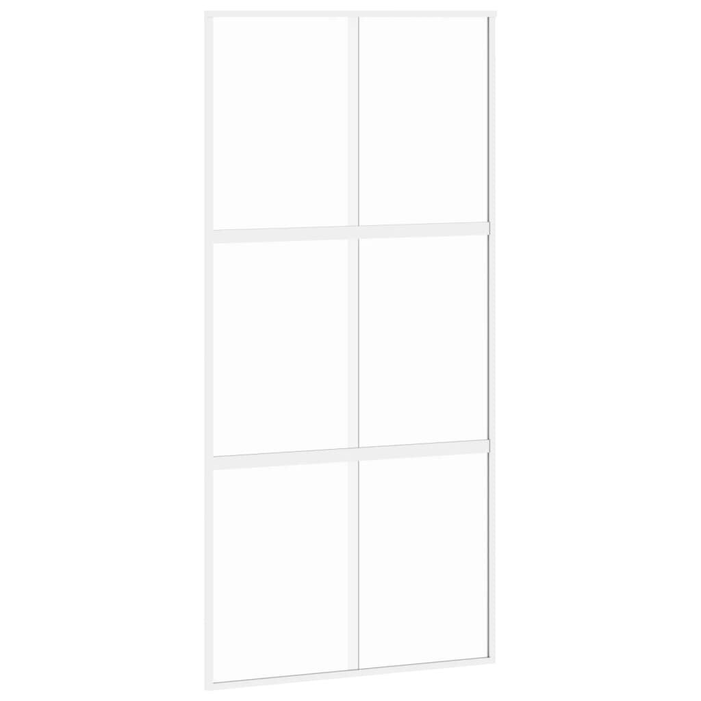 Liukuovi valkoinen 102,5x205cm lasi ja alumiini 155218 hinta ja tiedot | Sisäovet | hobbyhall.fi