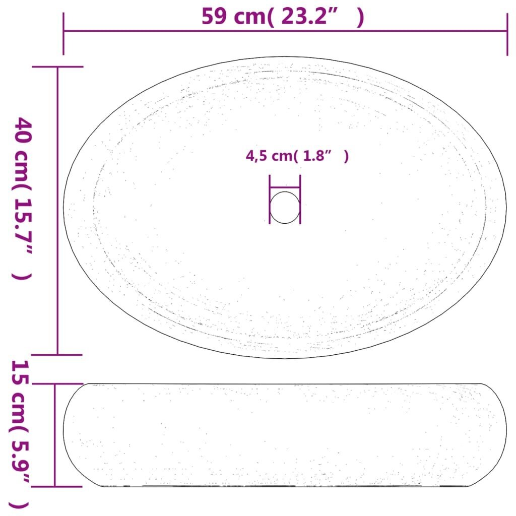 Pesuallas työtasolla hiekka 59x40x15cm keraaminen soikea hinta ja tiedot | Pesualtaat | hobbyhall.fi