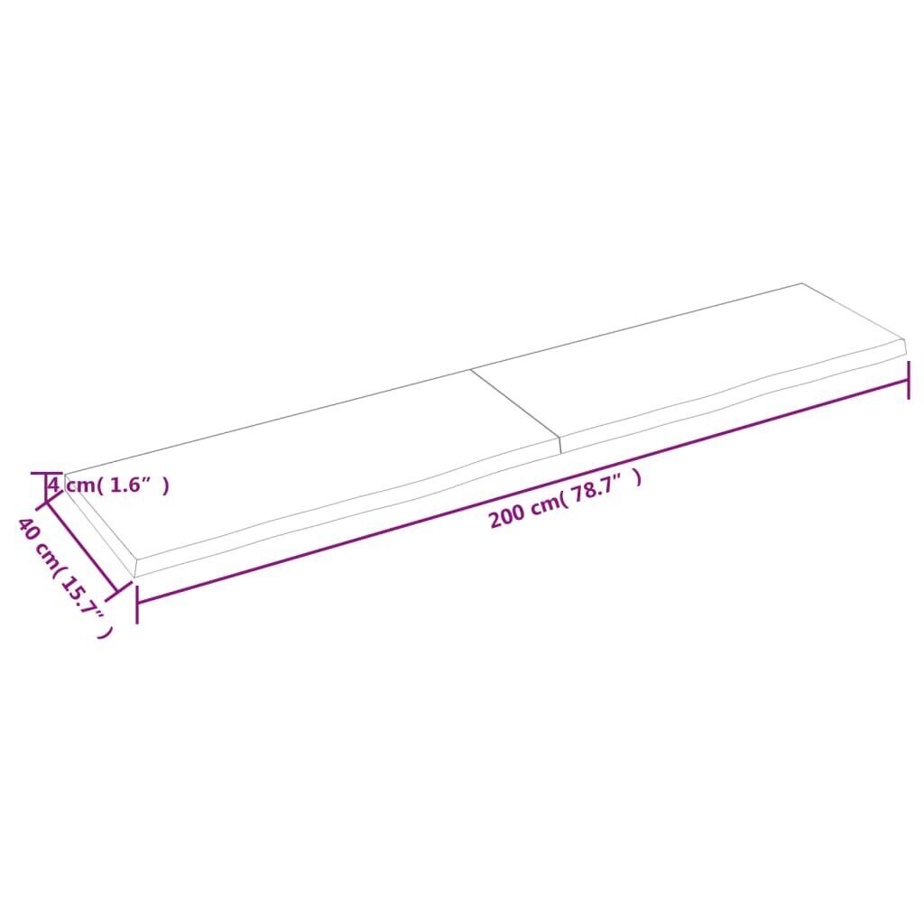 Pöytälevy vidaXL, 200x40cm, ruskea hinta ja tiedot | Pöytälevyt | hobbyhall.fi