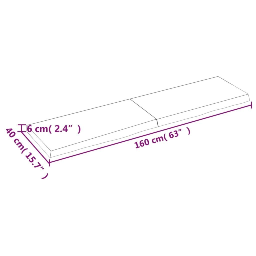 Pöytälevy vidaXL, 160x40x(2-6) cm, ruskea hinta ja tiedot | Pöytälevyt | hobbyhall.fi