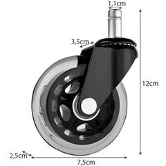 Kumipyörät toimistotuoleihin, 5 kpl. hinta ja tiedot | Kalustepyörät | hobbyhall.fi