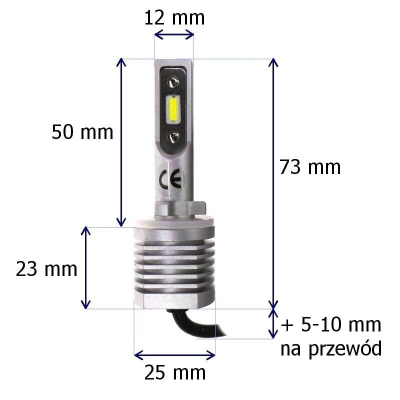 H27 LED-lamppuja 880, 881, 886 9V-30V CANBUS CSP SET Uusi 4000lm hinta ja tiedot | Polttimot | hobbyhall.fi