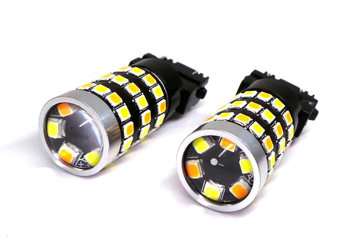 P27/7W LED-lamppu 3157 12V CANBUS valkoinen ja oranssi, kaksivärinen 980lm hinta ja tiedot | Polttimot | hobbyhall.fi