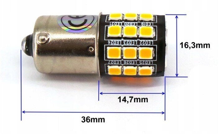 P21W LED BA15S 12-24V CANBUS valkoinen 1100lm hinta ja tiedot | Polttimot | hobbyhall.fi