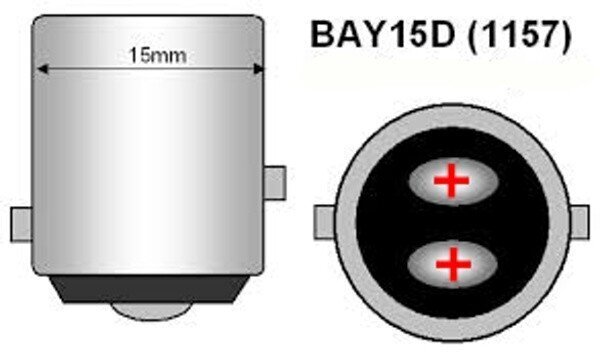 P21/5W LED-lamppu BAY15D 12-24V CANBUS 2000lm punainen hinta ja tiedot | Polttimot | hobbyhall.fi