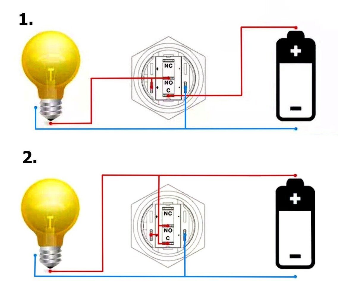 Päälle/pois-kytkin, LED-painike 18mm 3-colors in-1 musta 12V hinta ja tiedot | Polttimot | hobbyhall.fi