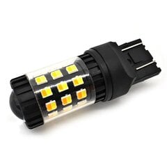 LED-lamppu W21/5W, 7443 12V CANBUS valkoinen-oranssi 1400lm hinta ja tiedot | Polttimot | hobbyhall.fi