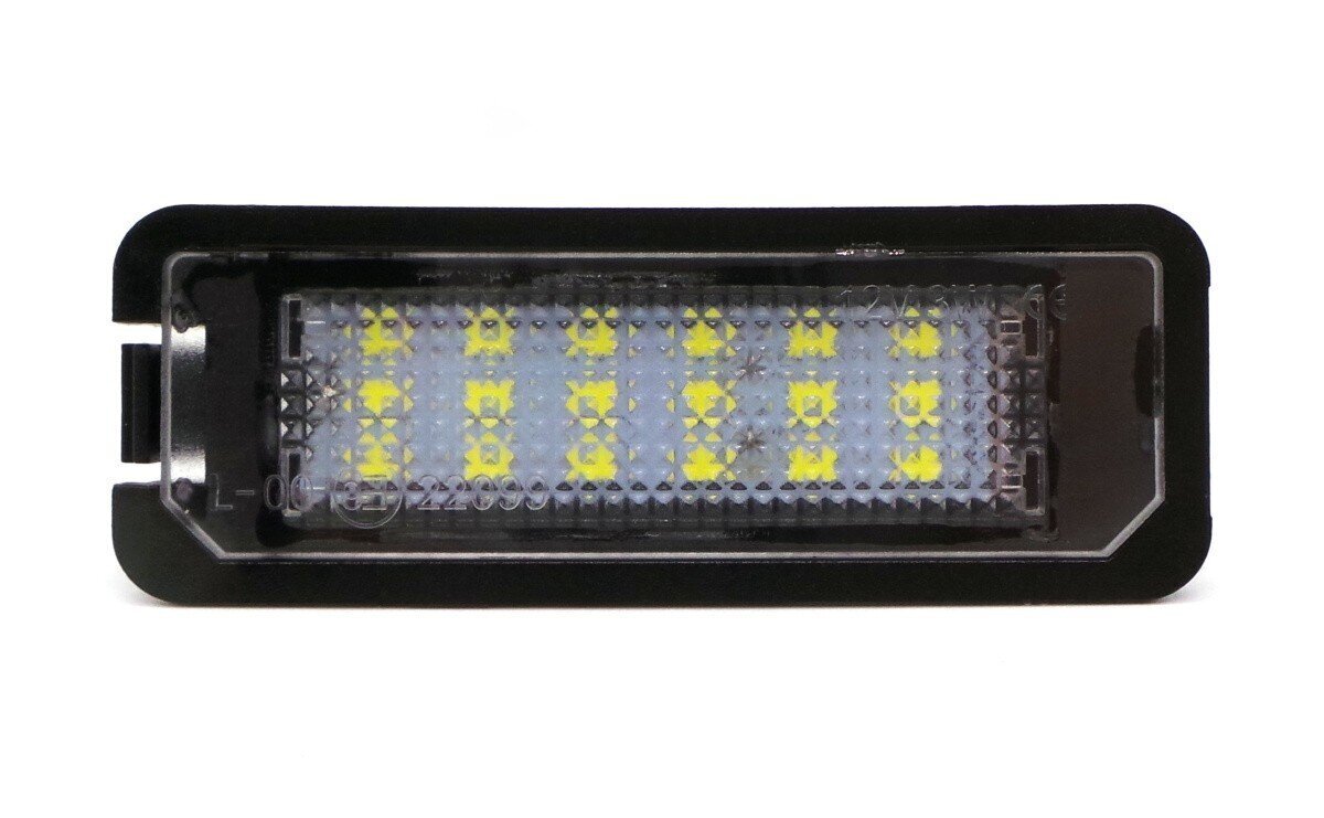 VW, Seat, Skoda, Porsche LED rekisterikilven valaisimet 2x650lm, sarja 2kpl hinta ja tiedot | Lisätarvikkeet autoiluun | hobbyhall.fi