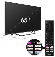 Hisense 65" 4K UHD QLED TV 65A7GQ hinta ja tiedot | Televisiot | hobbyhall.fi