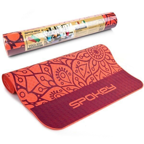 Joogamatto Spokey Mandala TPE 183x61 cm, punainen hinta ja tiedot | Joogamatot | hobbyhall.fi