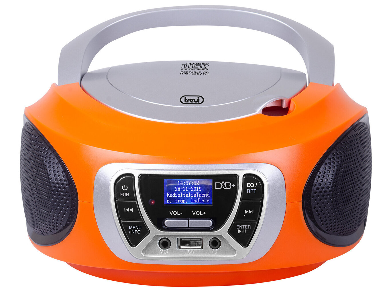 Trevi CMP 510 DAB ORANGE kannettava radio-CD-soitin hinta ja tiedot | Radiot | hobbyhall.fi