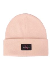 Hattu CALVIN KLEIN Monologo Rubber Beanie Pink K60K6118340JV hinta ja tiedot | Naisten päähineet | hobbyhall.fi