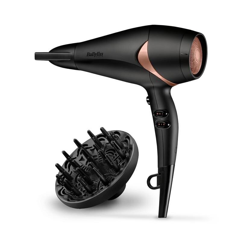 BABYLISS Hair Dryer D566E 2200 W, Number of temperature settings 3, Ionic function, Diffuser nozzle, Black hinta ja tiedot | Hiustenkuivaajat | hobbyhall.fi