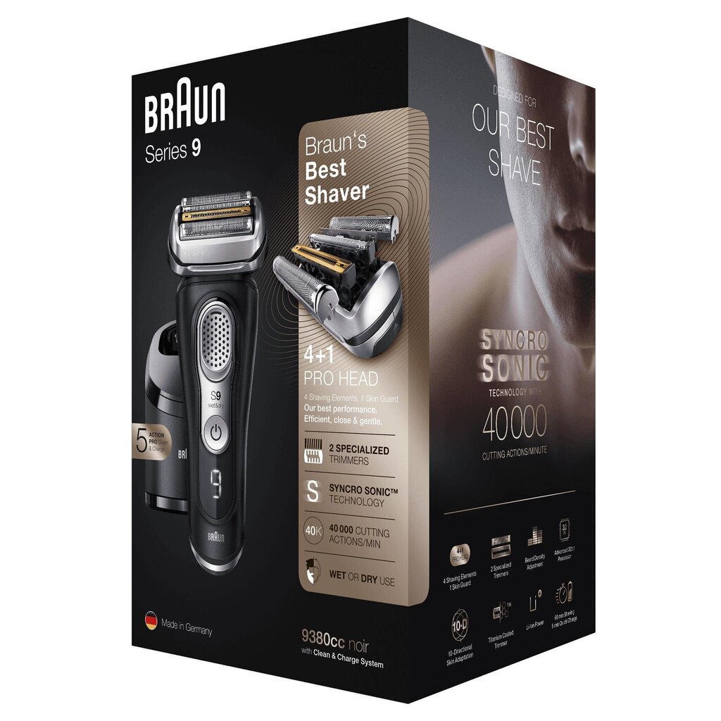 Braun Series 9 9380cc Parranajokone hinta ja tiedot | Parranajokoneet | hobbyhall.fi