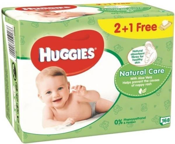 Huggies Natural Care -kosteuspyyhkeet 168 kpl hinta ja tiedot | Vauvojen kosteuspyyhkeet | hobbyhall.fi