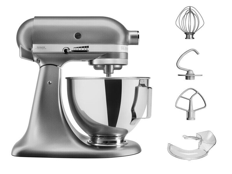 Monitoimikone KitchenAid Artisan 5KSM95PSEMC, hopea hinta ja tiedot | Yleiskoneet | hobbyhall.fi