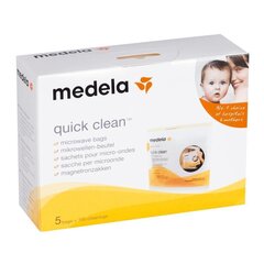 Sterilointipussi Medela Quick Clean 008.0041, 5kpl hinta ja tiedot | Pullonlämmittimet ja sterilointilaitteet | hobbyhall.fi