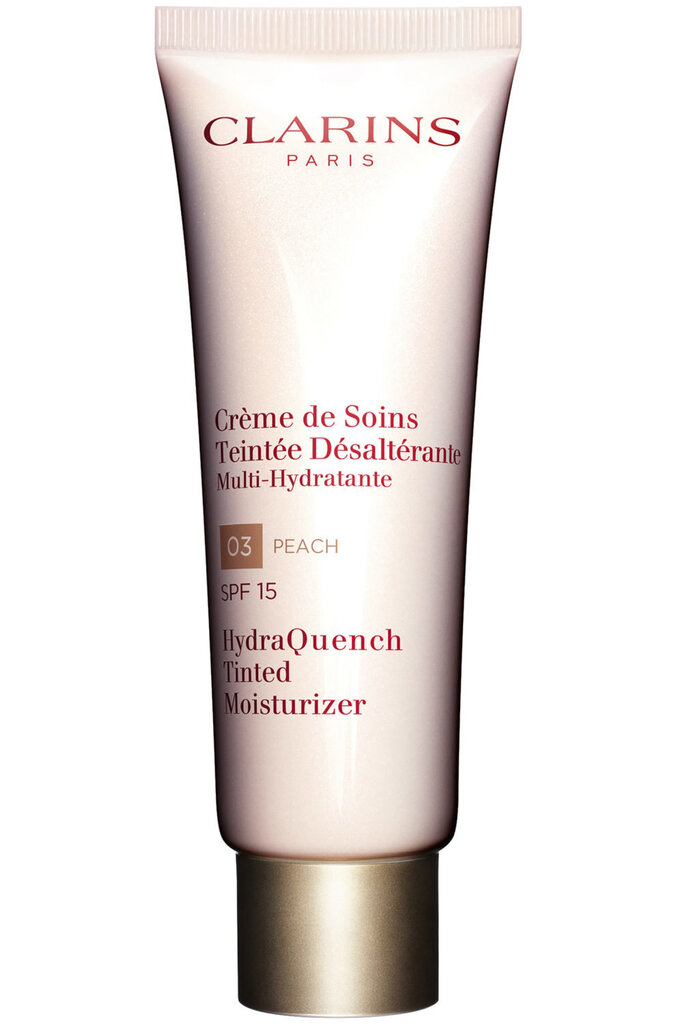 Kosteuttava ja sävyttävä päivävoide, Clarins HydraQuench Tinted Moisturizer SPF 15, 03 Peach, 50 ml hinta ja tiedot | Kasvovoiteet | hobbyhall.fi