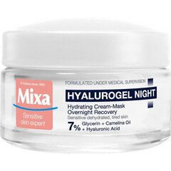 Yövoide-naamio Mixa Hyalurogel Hydrating Cream-Mask Overnight Recovery, 50 ml hinta ja tiedot | Kasvovoiteet | hobbyhall.fi
