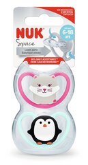 Silikonitutti NUK Space 6-18kk, 2kpl hinta ja tiedot | Tutit | hobbyhall.fi