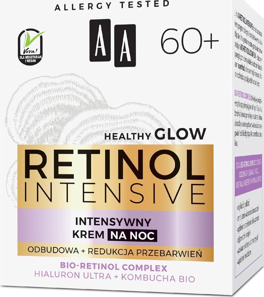 AA Retinol Intensive 60+ kasvovoide 50 ml hinta ja tiedot | Kasvovoiteet | hobbyhall.fi