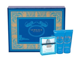 Kosmetiikkasetti Versace Man Eau Fraiche: EDT hajuvesi, 50 ml + suihkugeeli, 50 ml + partavesivoide, 50 ml hinta ja tiedot | Miesten hajuvedet | hobbyhall.fi