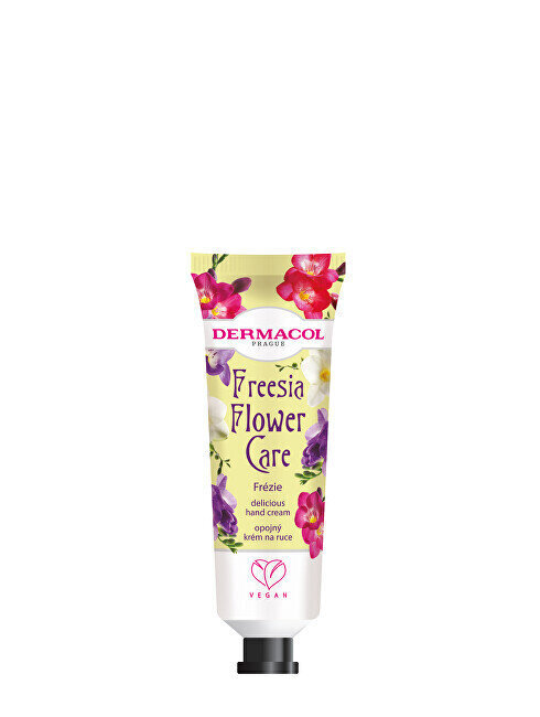 Dermacol Huumaava käsivoide Freesia Flower Care (Delicious Hand Cream) 30 ml hinta ja tiedot | Vartalovoiteet ja -emulsiot | hobbyhall.fi