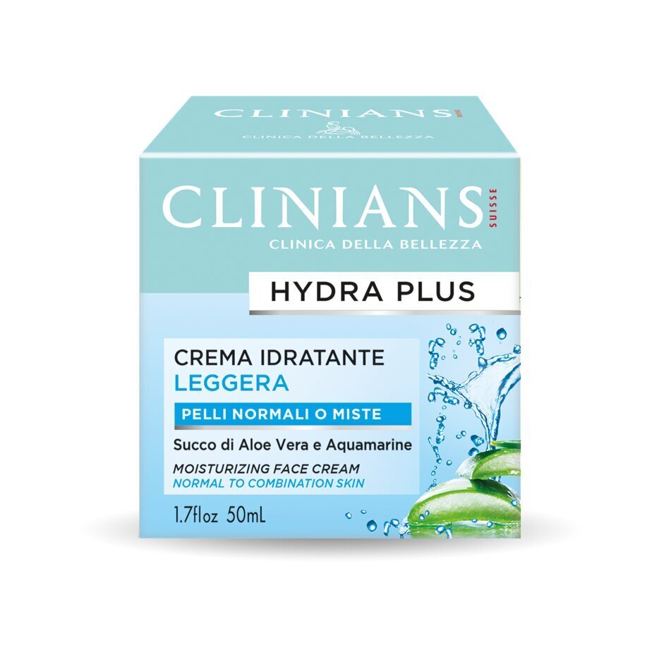 Rauhoittava, kosteuttava ja kevyt kasvovoide Clinians Hydra Plus normaalille iholle ja sekaiholle, 50 ml hinta ja tiedot | Kasvovoiteet | hobbyhall.fi