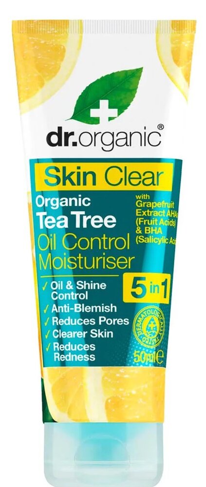 Dr. Organic Skin Clear -ihohuokosia supistava, talia poistava, punoitusta vähentävä voide, 50 ml hinta ja tiedot | Kasvovoiteet | hobbyhall.fi