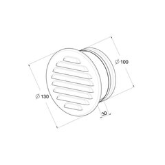 Tuuletusritilä Awenta, 100mm, metallia hinta ja tiedot | Kylpyhuoneen tuulettimet | hobbyhall.fi