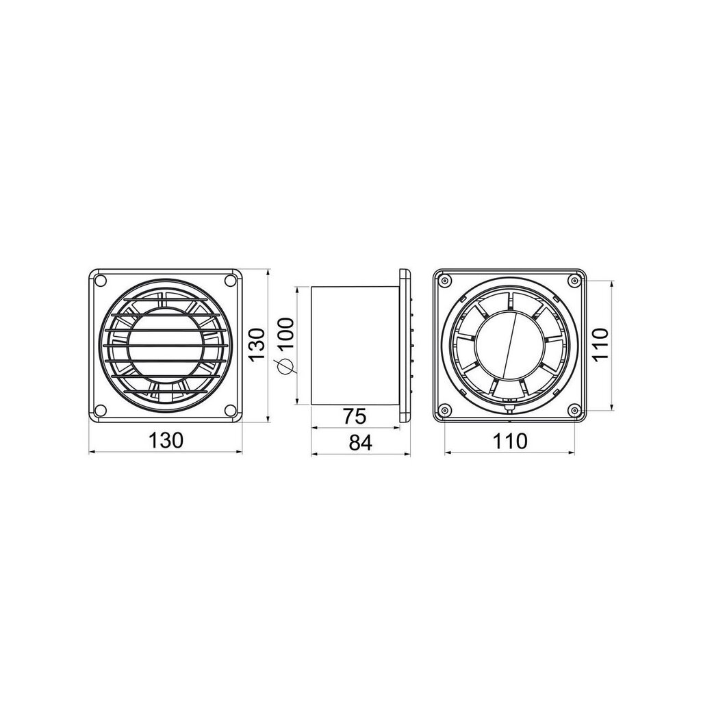 Pakotuuletin Celcia WWC100, 100mm hinta ja tiedot | Kylpyhuoneen tuulettimet | hobbyhall.fi