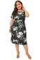 Tummanharmaa ruusukuvioinen collegemekko (plus size) - LC613997-11-5XL hinta ja tiedot | Mekot | hobbyhall.fi