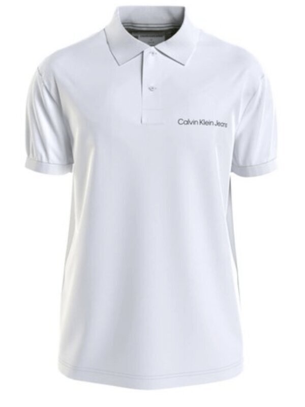 poolopaita CALVIN KLEIN JEANS Institutional Bright White J30J325495YAF hinta ja tiedot | Miesten T-paidat | hobbyhall.fi