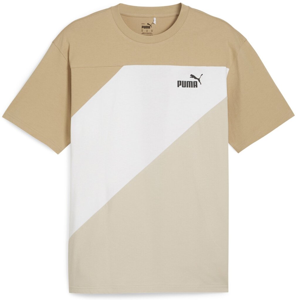 Puma T-Paita Power Colorblock Tee Cream White 678929 83 678929 83/M hinta ja tiedot | Miesten T-paidat | hobbyhall.fi