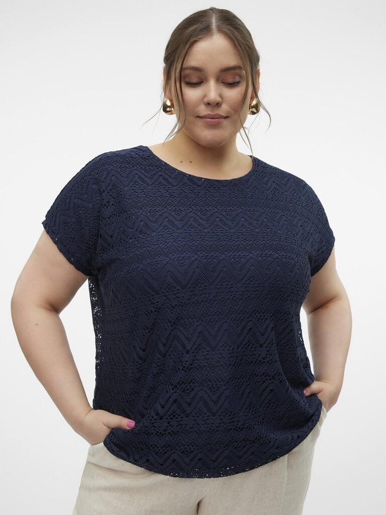 Vero Moda Curve naisten t-paita 10305528*02, laivastonsininen 5715515962921 hinta ja tiedot | Naisten T-paidat | hobbyhall.fi