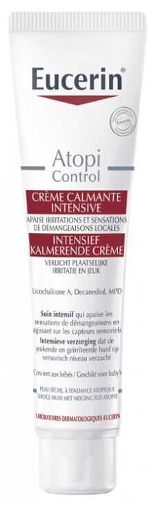 Rauhoittava vartalovoide Eucerin AtopiControl Calming Intensive Cream, 40 ml hinta ja tiedot | Lasten ja äitiysajan kosmetiikka | hobbyhall.fi