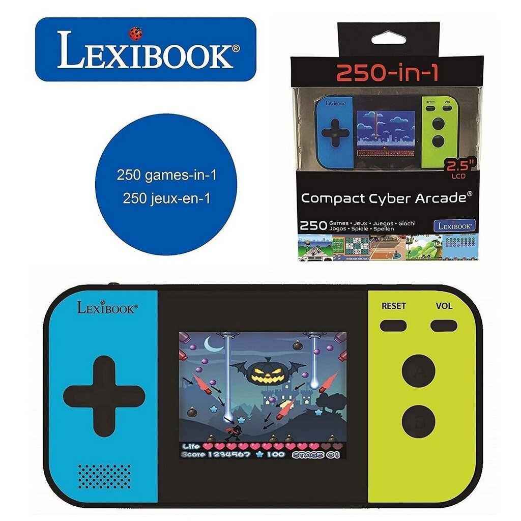 Lexibook Compact Cyber ​​Arcade -pelikonsoli - sisältää 250 peliä hinta ja tiedot | Pelikonsolit | hobbyhall.fi