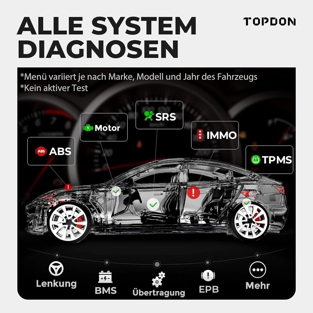 TOPDON ArtiDiag800 BT - OBD2-akkukäyttöinen diagnostiikkalaite hinta ja tiedot | Lisätarvikkeet autoiluun | hobbyhall.fi