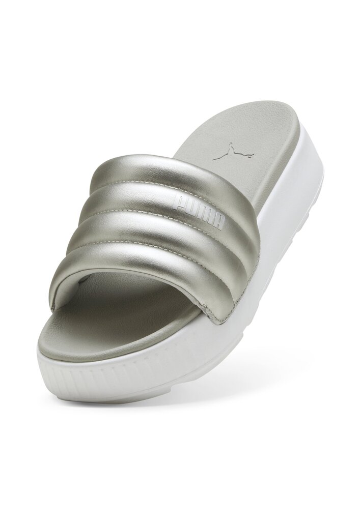 Puma Tossut Karmen Slide Puffy White Silver 395399 03 395399 03/7 hinta ja tiedot | Naisten sandaalit ja tossut | hobbyhall.fi