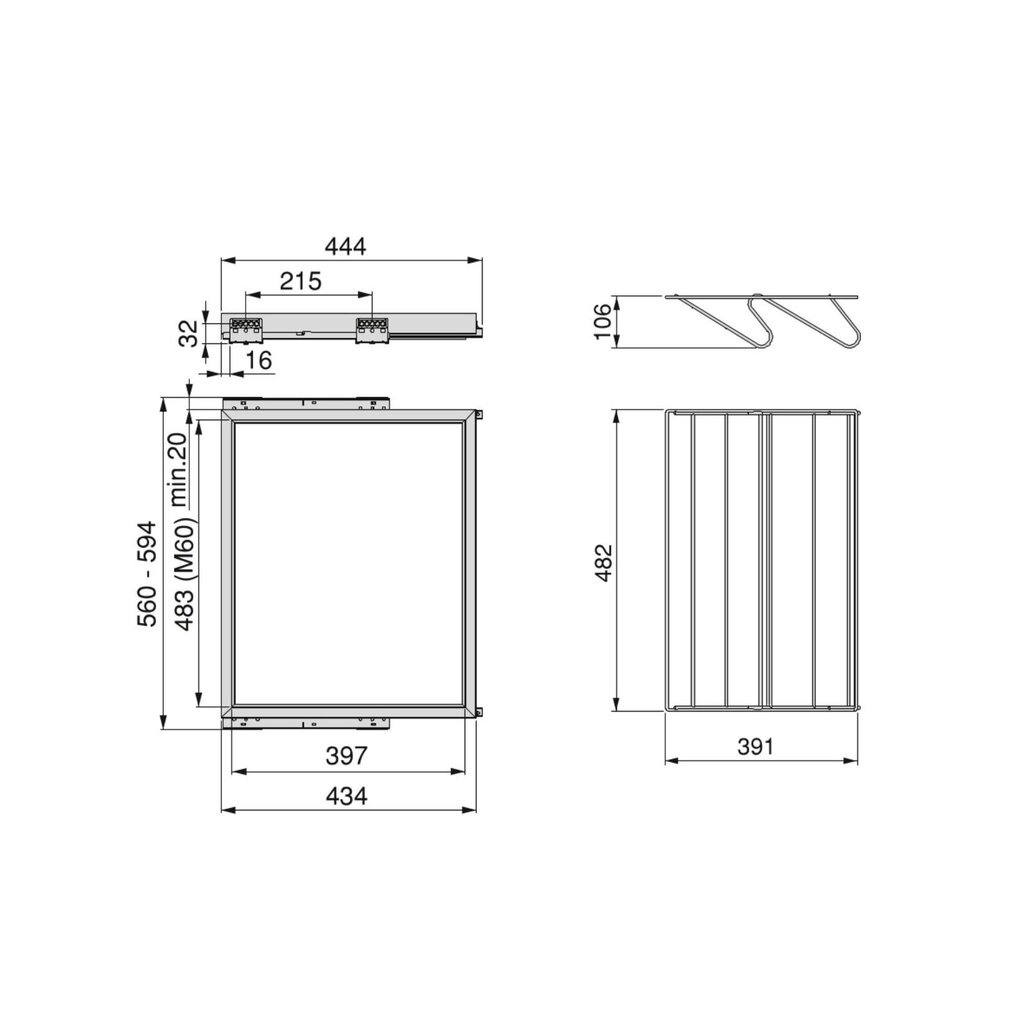 Hack kenkälaatikko, moduuli 600 mm, kivenharmaa hinta ja tiedot | Kaapit | hobbyhall.fi