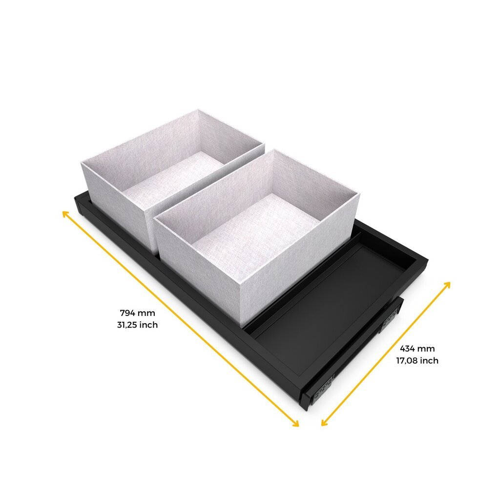 Hack-laatikko lokerolla, moduuli 800 mm, musta hinta ja tiedot | Kaapit | hobbyhall.fi