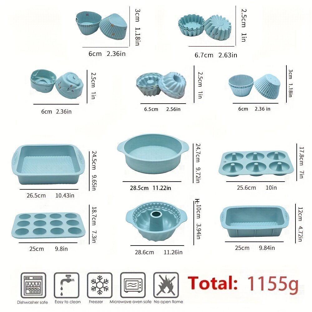 36 kpl silikoninen uunipannu setti hinta ja tiedot | Uunivuoat ja leivontavälineet | hobbyhall.fi